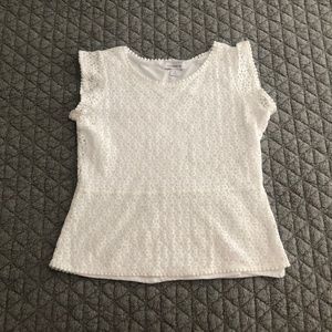 Liz Claiborne white lace cap sleeve top